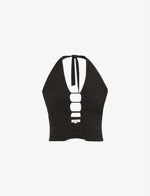 Eva cut-out stretch-jersey top