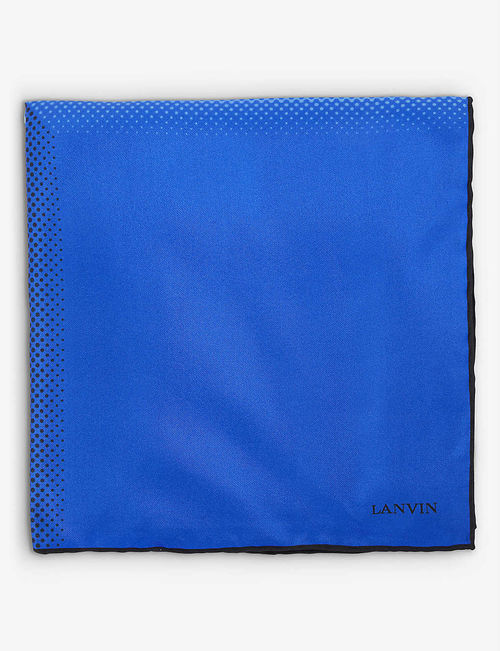 Patch silk-twill pocket square