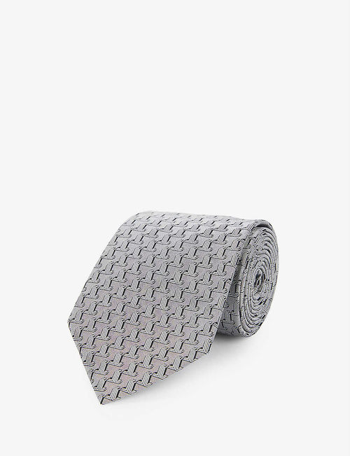 Jacquard-pattern silk tie