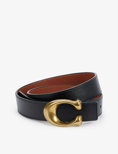 C-buckle reversible leather...