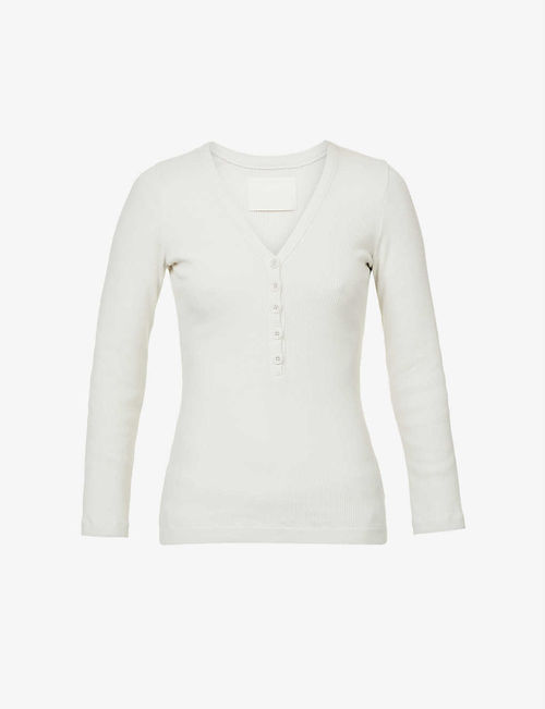 Aideen V-neck stretch-jersey...