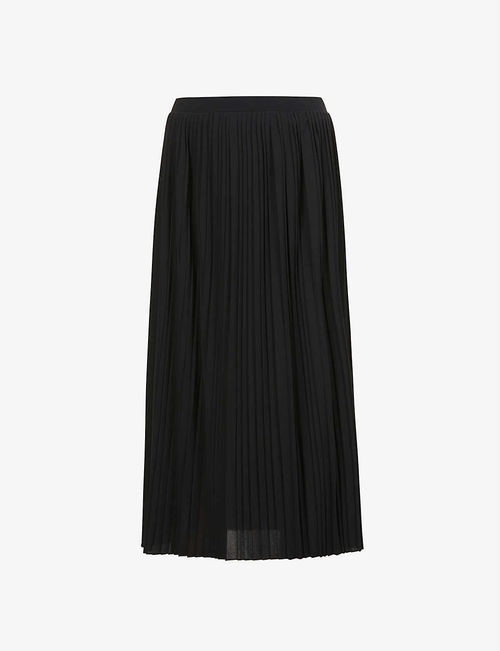 Nodo pleated woven midi skirt