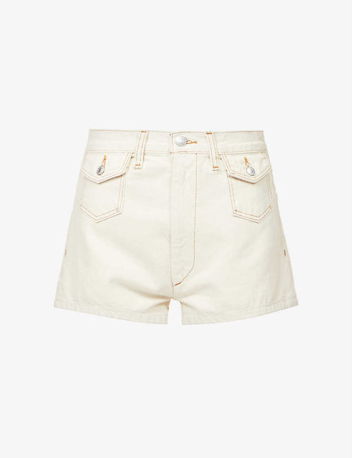 High-rise denim shorts