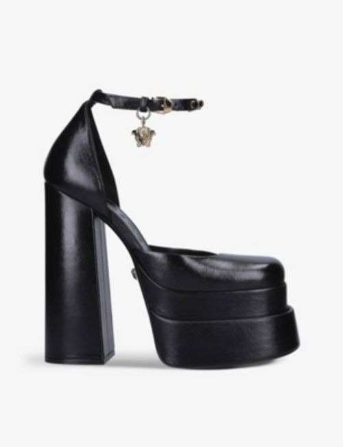 Versace - Medusa Aeternitas leather platform sandals