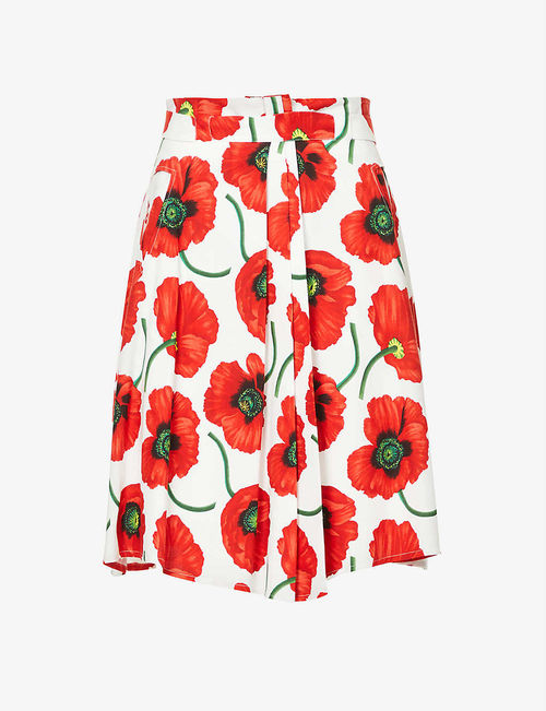 Poppy floral-print woven midi...