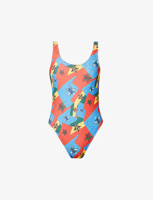 Rerise flag-print swimsuit