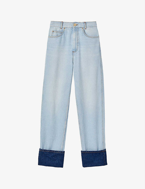 Lord contrast-cuff denim jeans