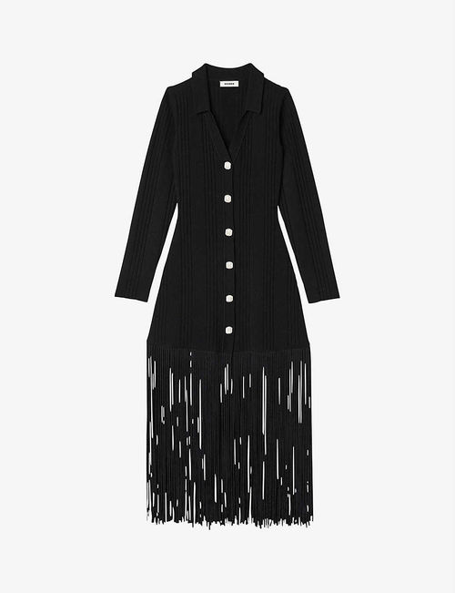 Astree fringed knitted midi...