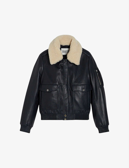 Captain shearling-collar...