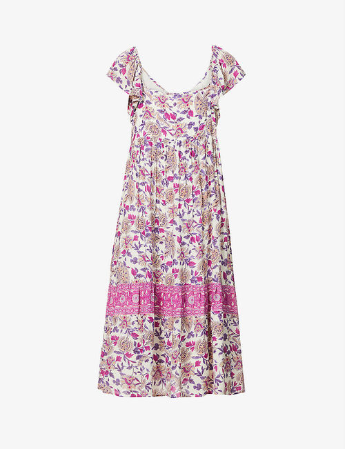 Ysee floral-print woven midi...