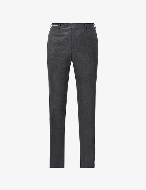 Regular-fit tapered-leg wool...