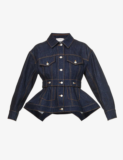 Peplum-style denim jacket