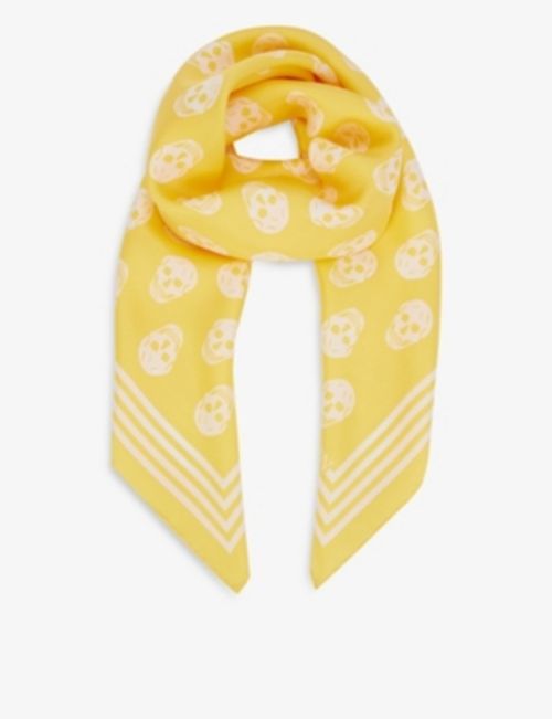 Biker skull-print woven scarf