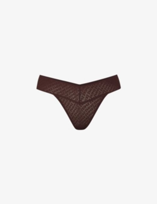 Logo Mesh Skimpy Thong