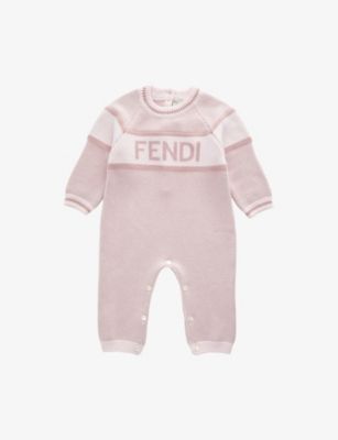 Logo-intarsia cotton and cashmere-blend knitted romper 3-6 months