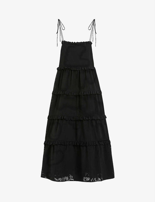 Hansi tiered woven midi dress