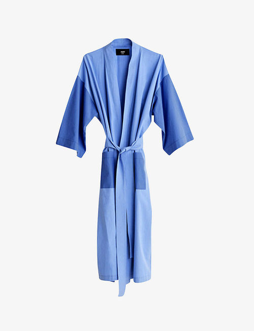 Duo self-tie cotton robe