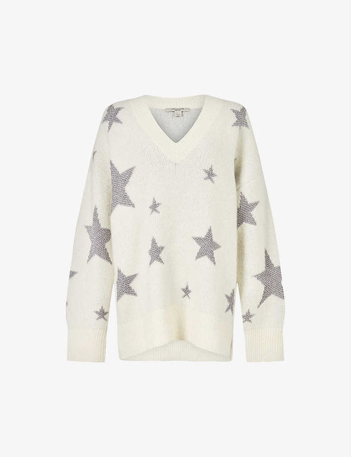 Star V-neck oversized-fit...