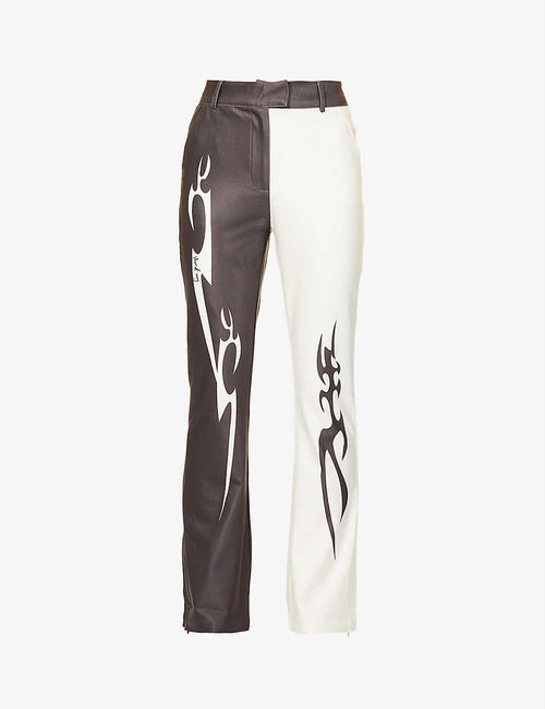 Total high-rise satin trousers