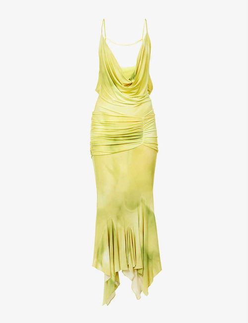 Mel ruched stretch-woven midi...