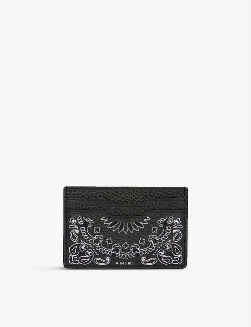 Bandana-print leather card...