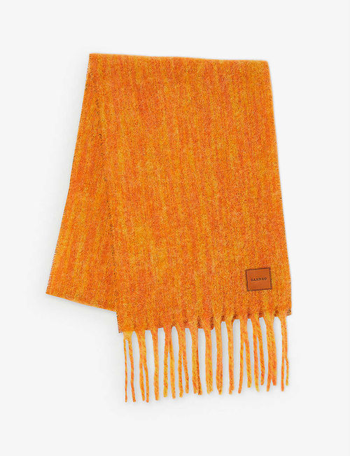 Fringe marl alpaca-blend scarf