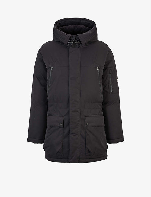 Hooded padded shell parka coat