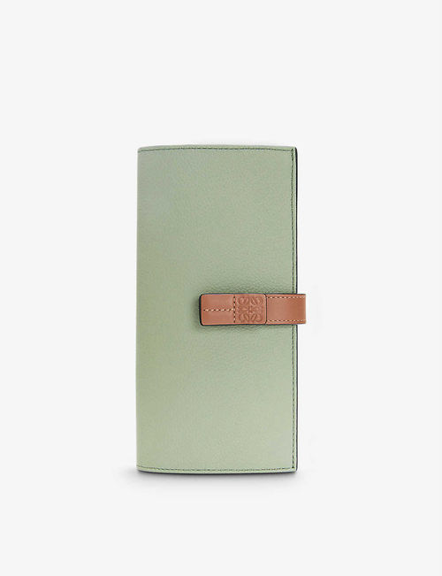 Vertical large leather wallet