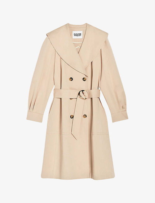 Belted cotton trench coat