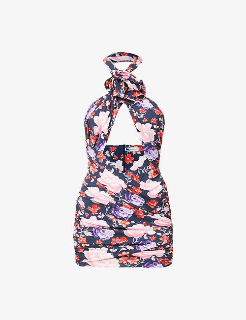 Floral-print stretch-woven...