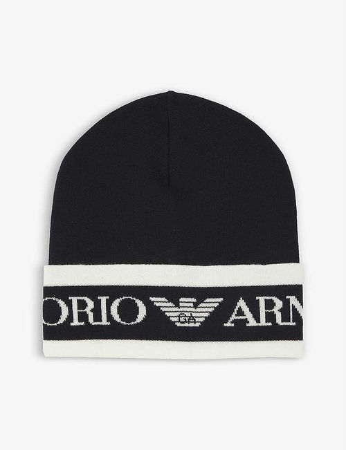 Logo-print wool beanie hat...