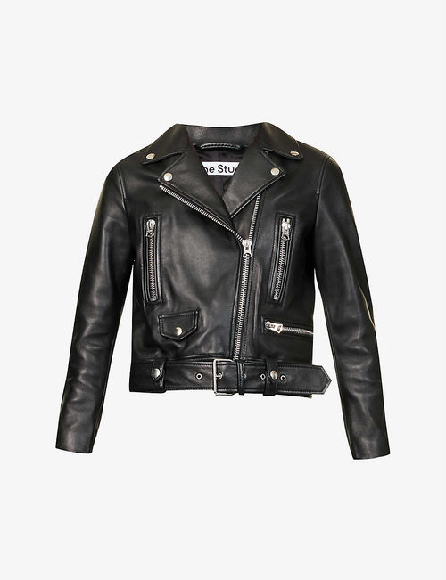 Mock leather biker jacket