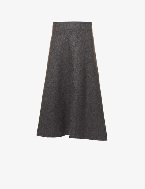 Relaxed-fit A-line wool midi...