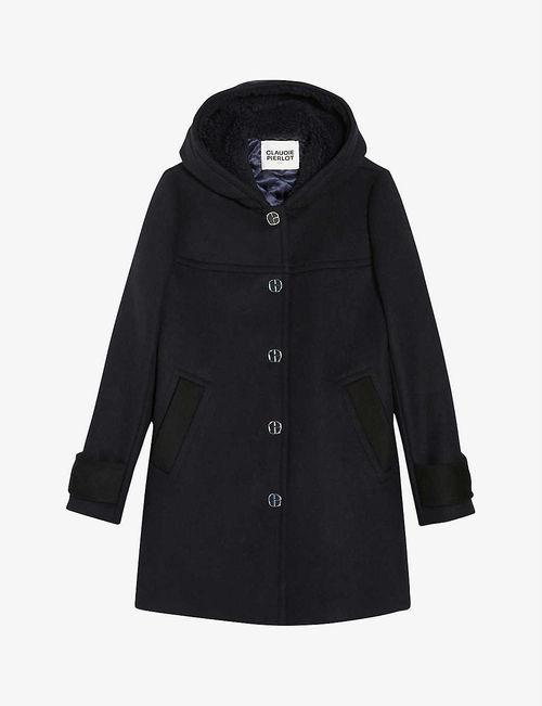 Gennio hooded wool-blend coat