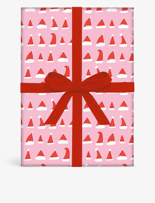 Santa hats wrapping paper...