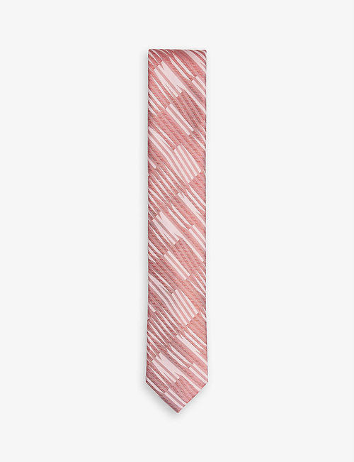 Wavie graphic-pattern silk tie