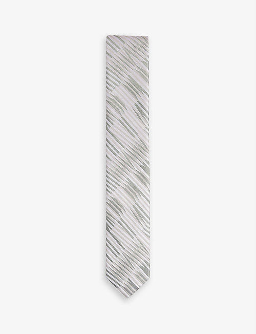 Wavie graphic-pattern silk tie