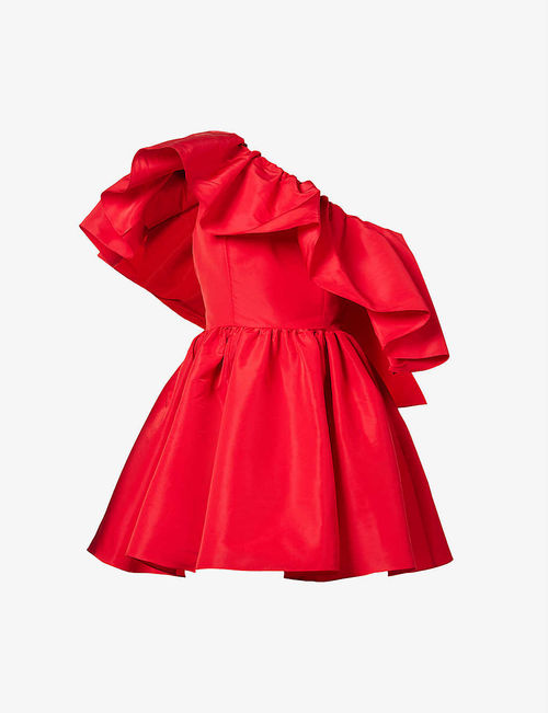 Ruffle-embellished woven mini...