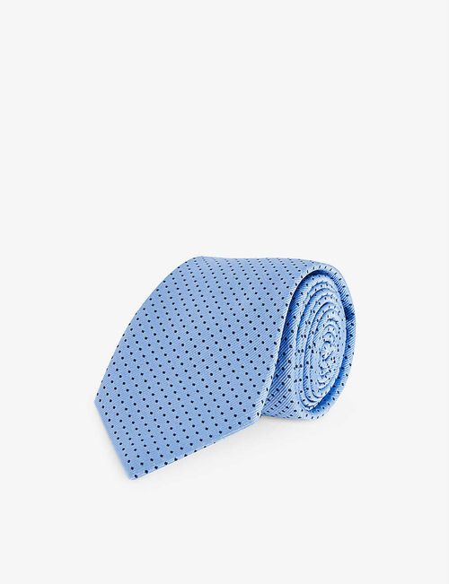 Dot-print silk tie