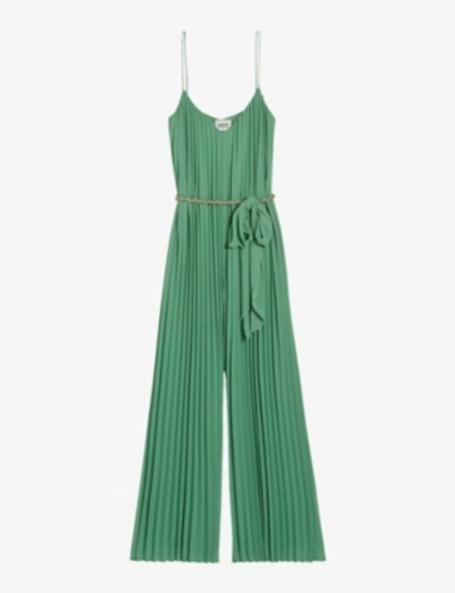 Joie pleated wide-leg crepe...