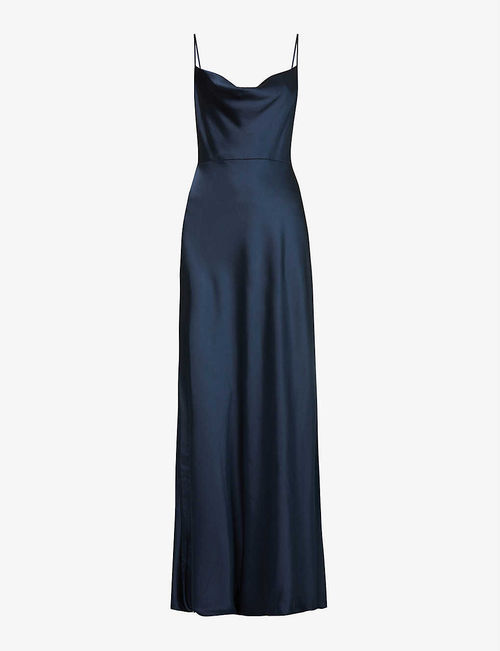 Sylvie cowl-neck satin gown