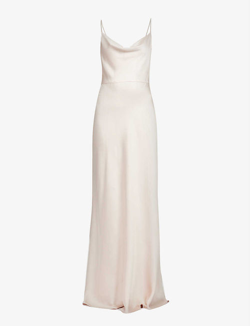 Sylvie cowl-neck satin gown