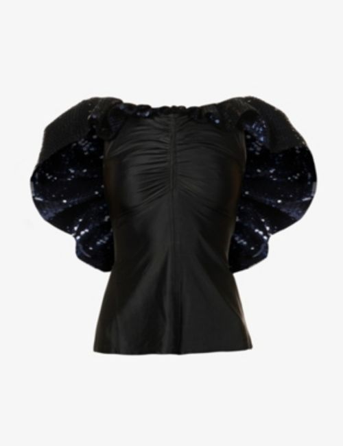 Strapless sequin-embellished stretch-woven corset, £355.00