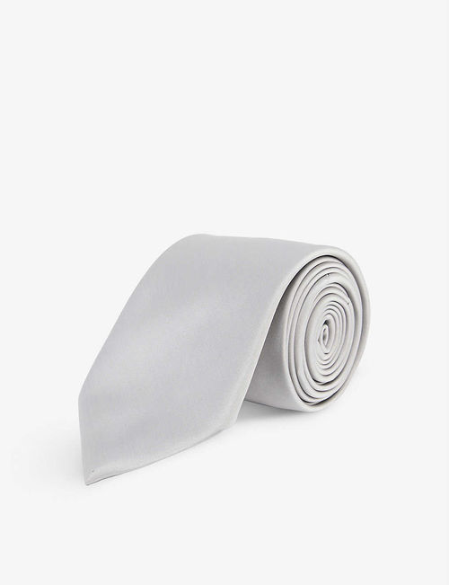 Wide-blade silk tie