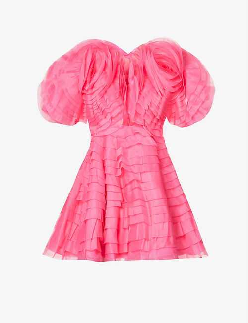 Amour ruffled tulle mini dress