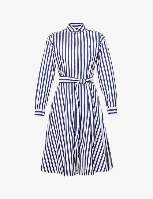 Striped cotton midi dress