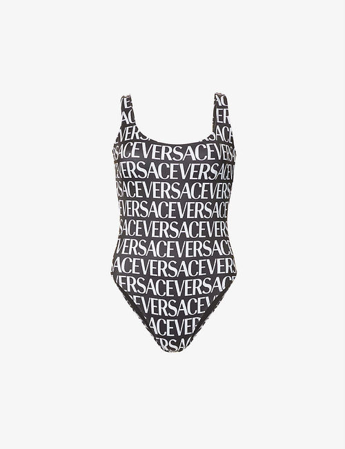 Reciclata logo-print swimsuit