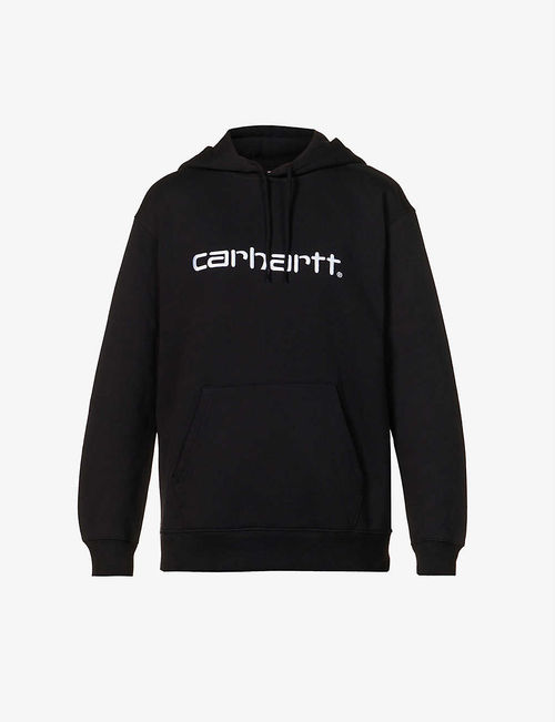 Logo-embroidered cotton hoody