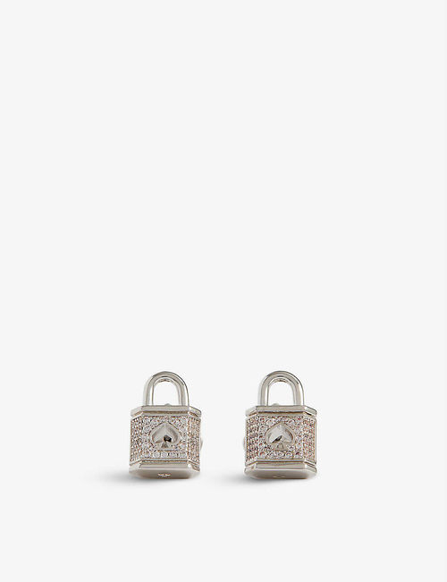 Padlock-shaped metal and...