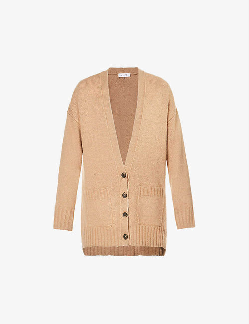 V-neck wool-blend cardigan